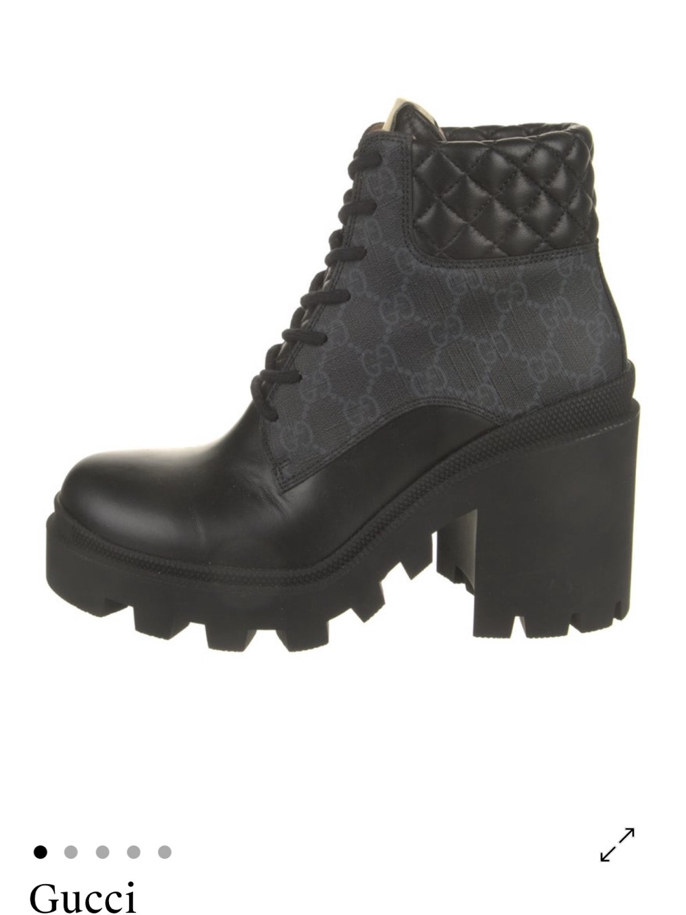 GUCCI GG Supreme Leather Combat Platform Boots